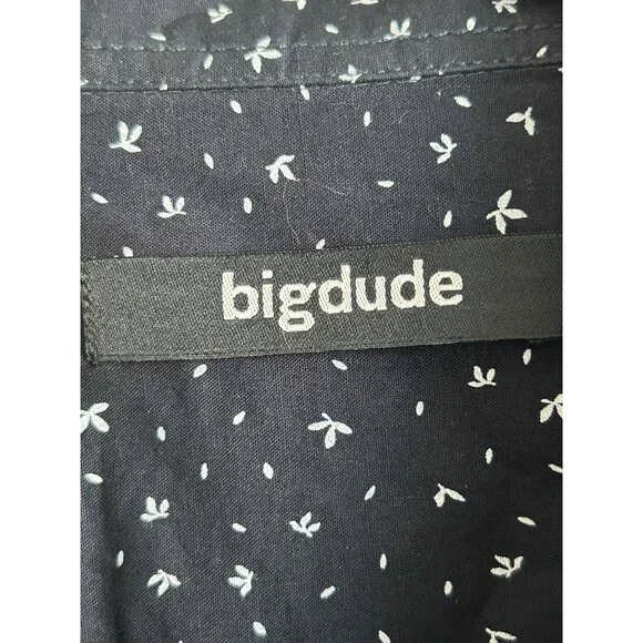 Big Dude Button Shirt Dress Men Size 4XLT Blue Workwear Formal Business Office - Picture 3 of 12